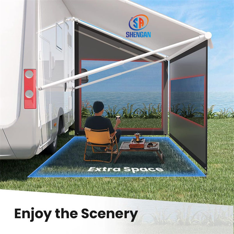 RV Awning Fabric Replacement Heavy Duty Weatherproof 600D fabric Universal Outdoor Canopy for Camper Trailer Motorhome Awnings