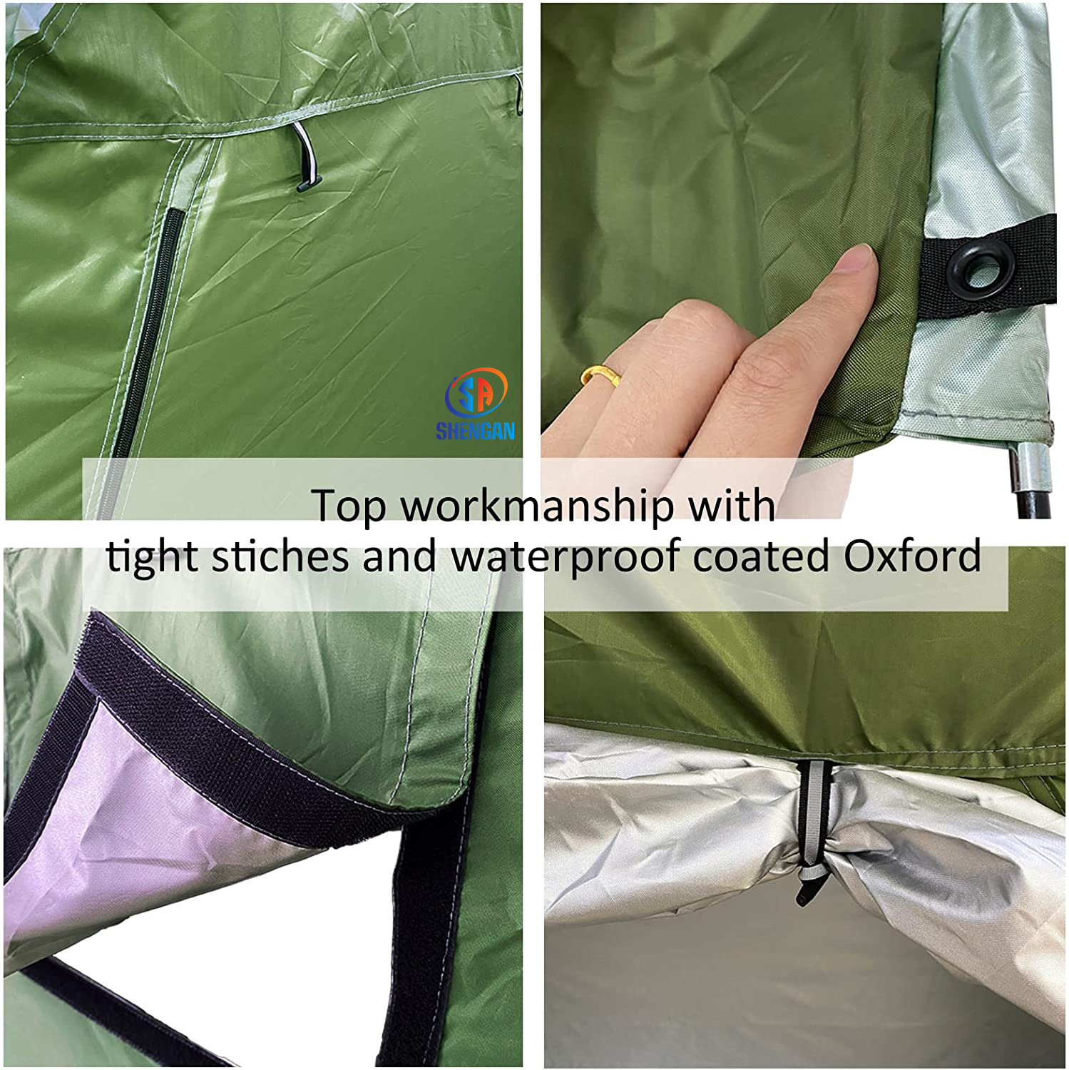 Outdoor Bike Cover Storage Tent for 2 Bikes Silver Coated Waterproof Oxford Bicycle Shed Foldable Bike Shelter for Camping