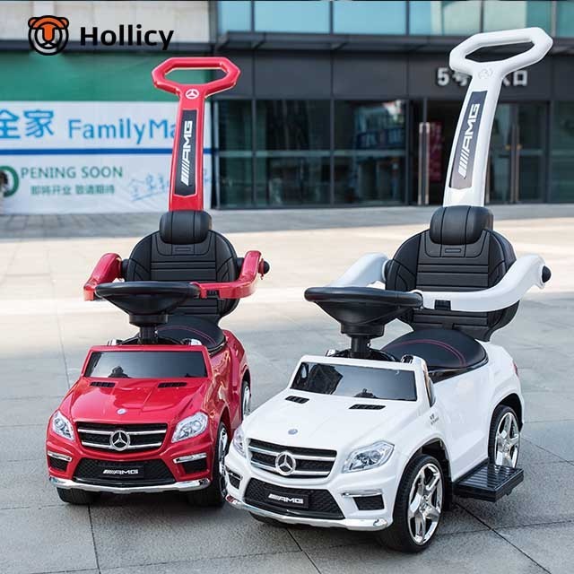 Mercedes Benz License Baby Ride on Cars with Push Handle Children Ride on Car Luxury New  with Leather Red Blue White Pink