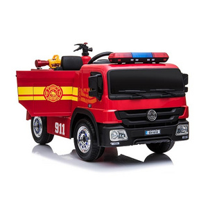 2020 low price 12v battery operated electronic fire truck toys kids ride on car for wholesale