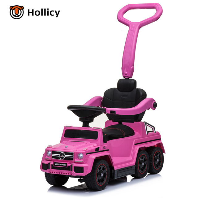 license 6v electric pink ride on toys custom kids toy foot to floor 5 in 1 car toy with push bar for wholesale