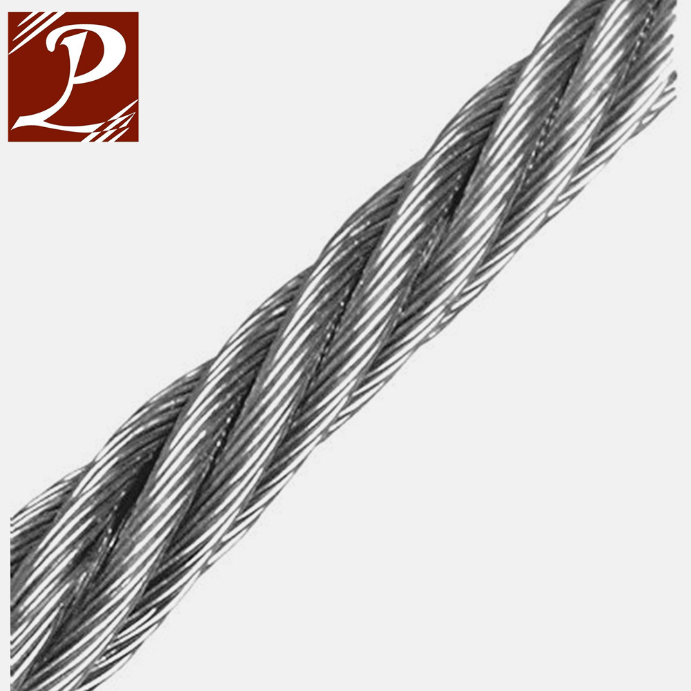 6x37 galvanized steel wire cable or 304 stainless steel wire rope