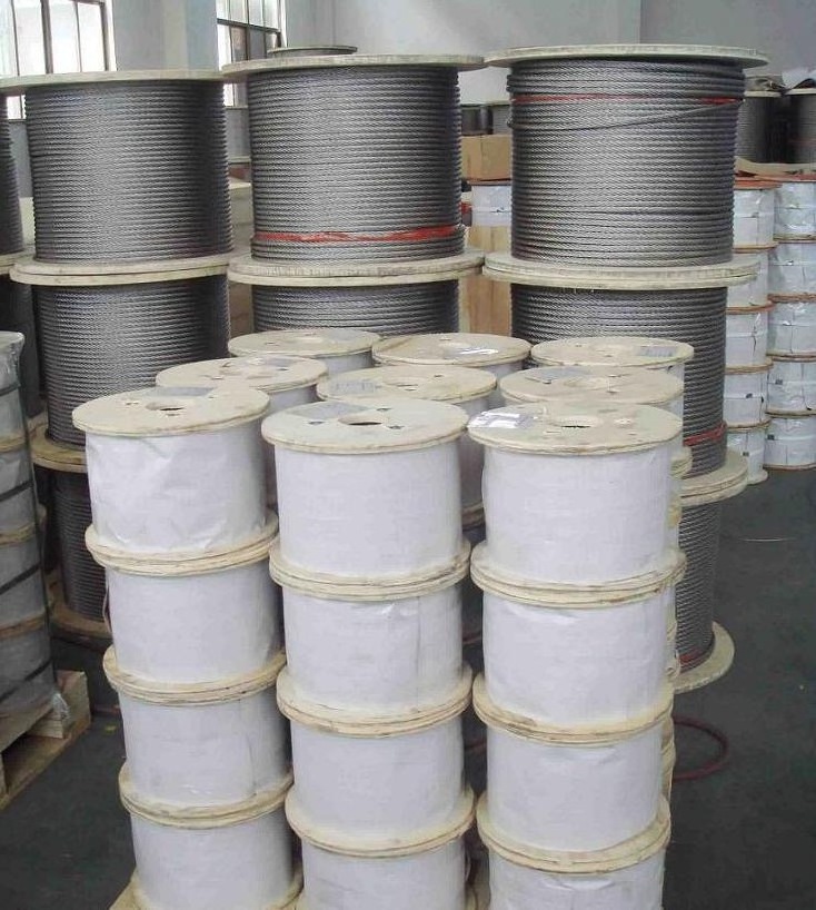 6x37 galvanized steel wire cable or 304 stainless steel wire rope