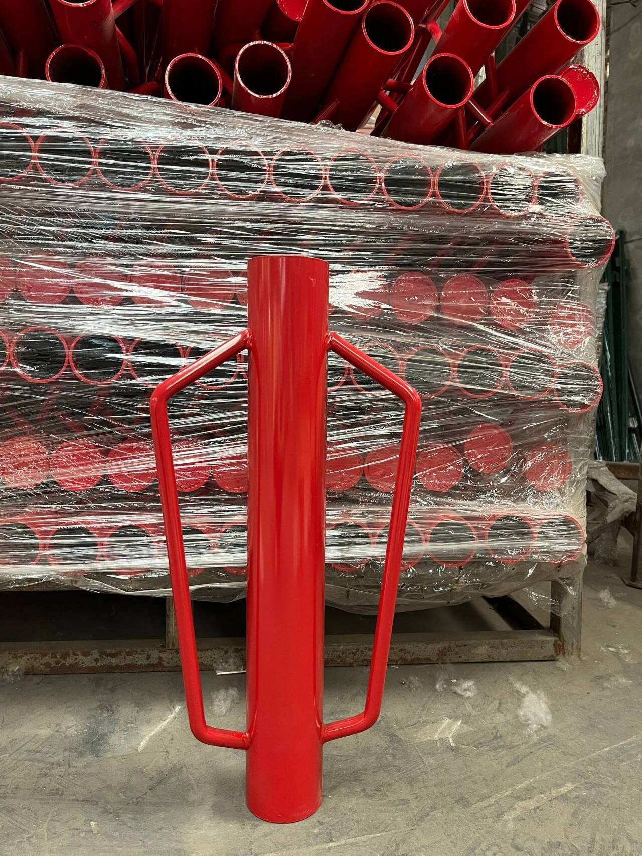 Powder coated steel fence post driver