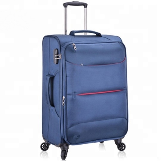 High quality waterproof fabric soft trolley luggage with TSA lock Modern fashion trolley travel luggage bag Oxford heavy luggage