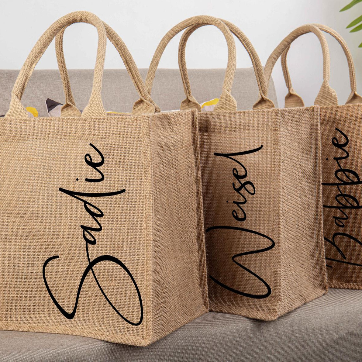 Custom Manufacturers Natural Grocery Shopping Hessian Bags Beach handbags Jute Gunny Tote Bag Blank Burlap Tote Bag