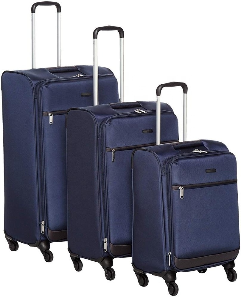 Pinghu Sinotex 3pcs set 20 24 29 inch trolley suitcase roller luggage bag 4 wheels soft Polyester luggage