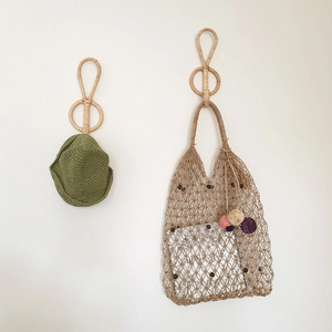 High quality Rattan wall hangers for hanging personal items hanging clothes hats backpacks home decoration as eco-friendly gifts