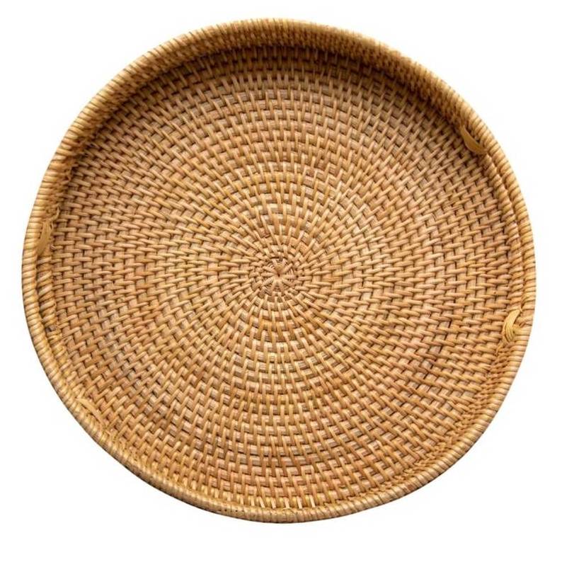 High quality with high standard rattan round trays handicrafts home decoration food trays as gifts made in Vietnam