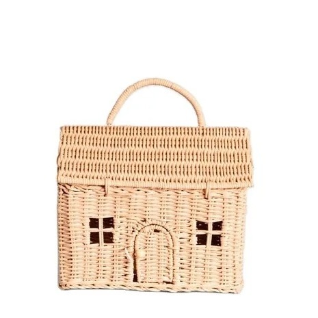 Factory Custom Wholesale Creative home-shaped basket Storage basket with lid as a gift living room decoration