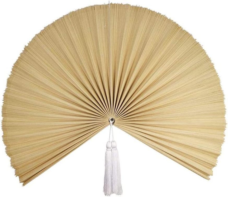 Best selling Natural bamboo wall fan Rustic Woven wall with natural colors Folding fan for home and apartment decoration