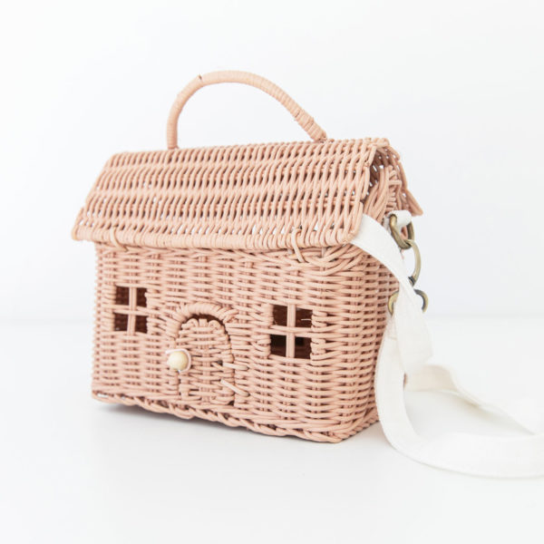 High quality New Creative House Shaped Basket Kid Woven Storage Basket With Lid Wholesale From Vietnam