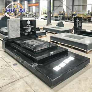 Black and White Granite Tombstone New Simplist style good quality cheap price by Phutai Vietnam