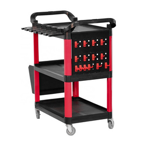 3 Shelf Car Repairs Cleaning Tool Trolley Cart Auto Detailing Cart with Handle And Wheels