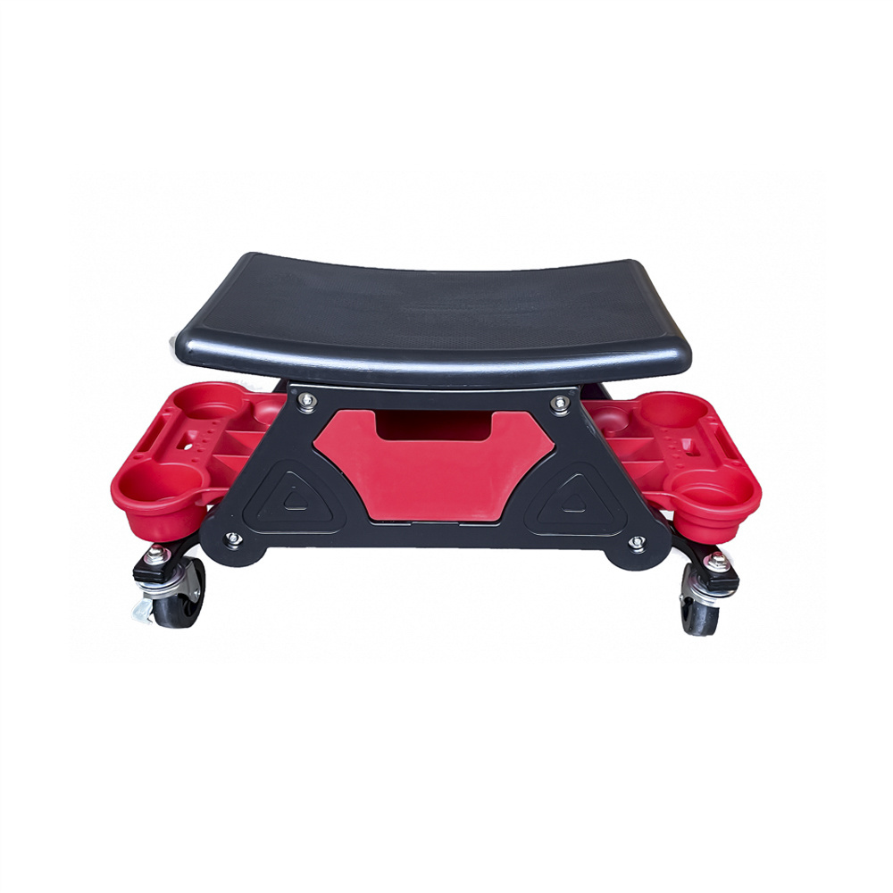 Heavy Duty Mobile Utility Creeper Seat or Chair Car Wash Detailing Rolling Stool with Extra Drawer Storage Trays