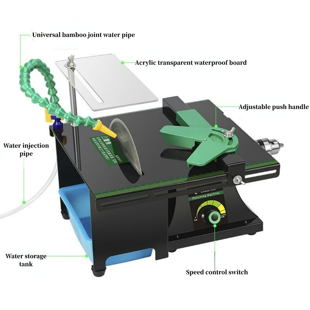 Multifunctional Jewelry Bench Polisher Jade Bead Milling Drilling Holes Polishing Tools Gem Stone Cutting Grinding Machine