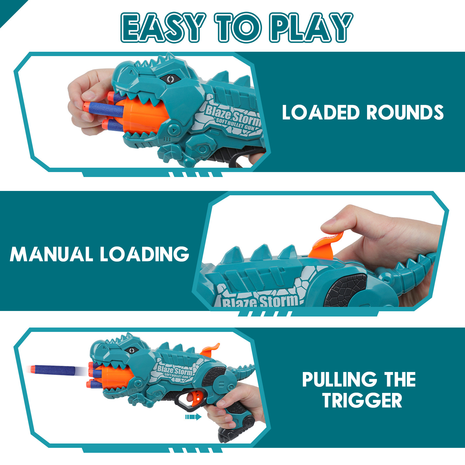 Wholesale Children Shooting Game Plastic Dinosaur EVA Soft Bullet Gun Toys Dino Blaster with 20 Soft Foam Darts for boys