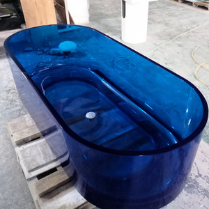 Royal Blue Resin Stone Bathtub Free Standing Bath Tub Solid Surface Acrylic Stone Bath Tub transparent resin stone bathtub