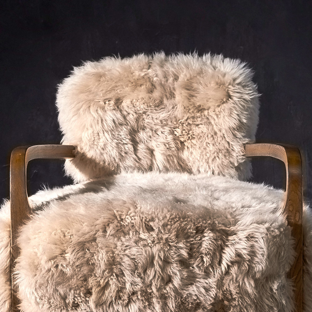 Factory YETI sheepskin living room Modern luxury exclusive accent Lounge Filled luxury Nordic Arm leather Armchiar ottoma chairs