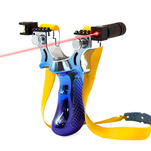 Laser aiming target shooting resin slingshot with flat rubber band hunting accessories