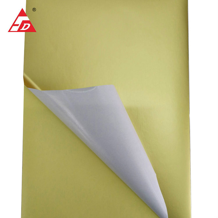 80Gsm Self Adhesive Metalized Foil Paper Sheet Gold silver Aluminum Sticker adhesive backed plastic sheet