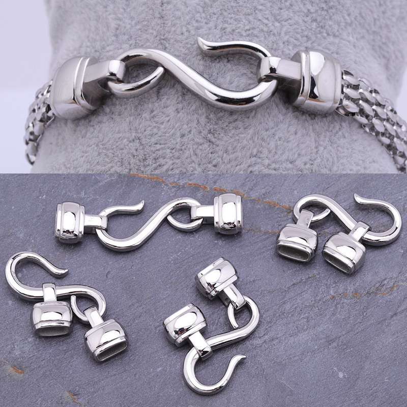 Stainless steel metal S shape spring clasp bracelet necklace fibula clasps for jewelry making