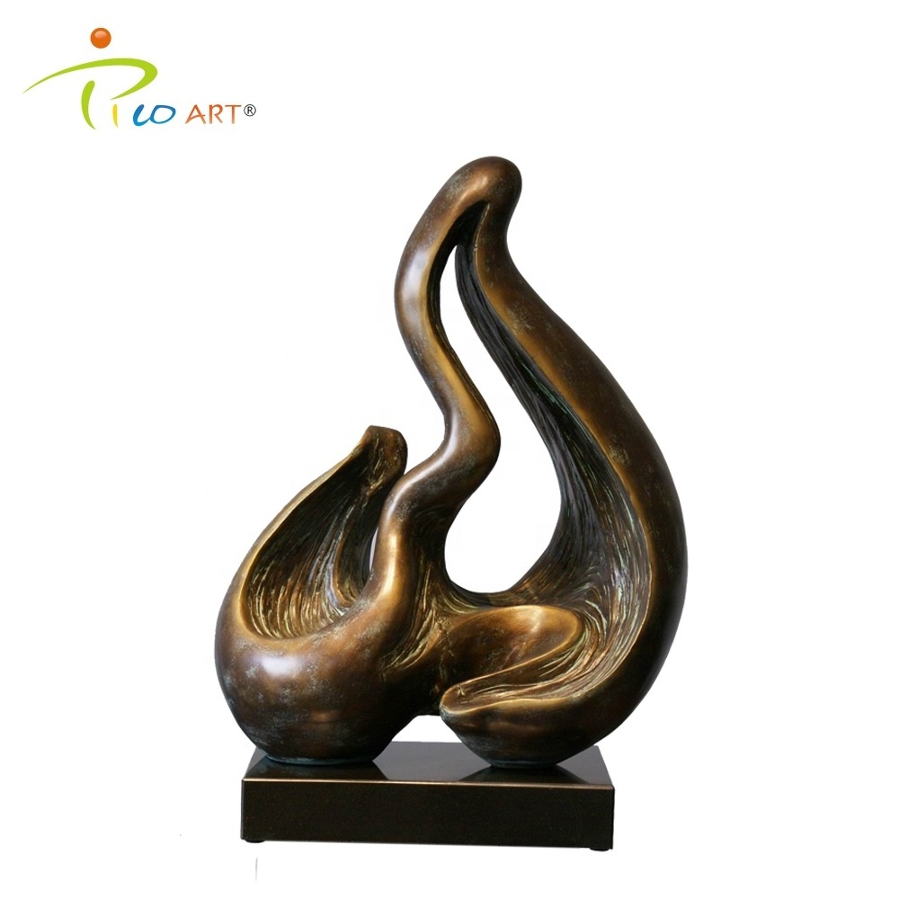 Abstract garden sculpture decorating bronze sculpture