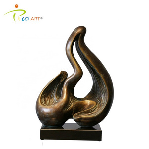 Abstract garden sculpture decorating bronze sculpture