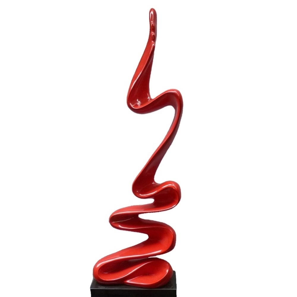 abstract style famous red resin sculpture for home decor