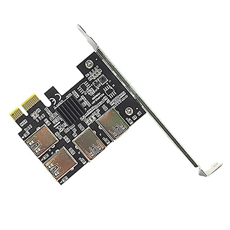 PCI Express Multiplier Riser Adapter, PCIe 1 A 4-16X/e 1X To 4 External USB 3.0