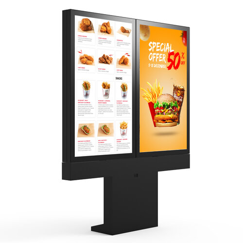 Outdoor Waterproof Advertising Poster 65 55 inch Fast Food Restaurant Ordering System LCD Display Digital Drive Thru Menu Board