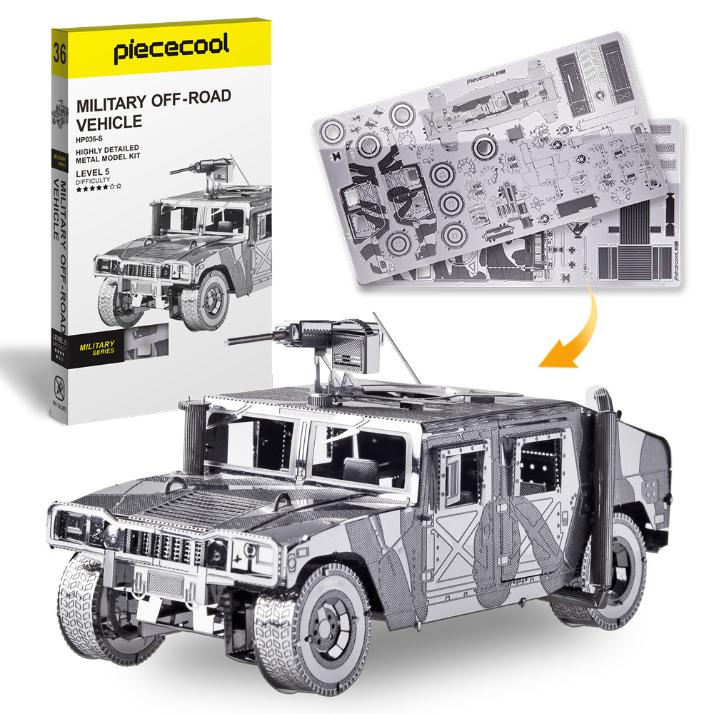 Piececool Educational Toys Take Apart Military Vehicles Model DIY Assemble Truck Car Toy 3D Metal Puzzle For Collectible