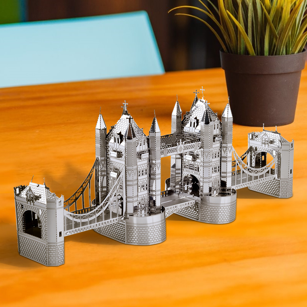 Piececool National Geographic 3D London Puzzles Britain Architecture the Tower Bridge Model Kits Toys for Adults and Children