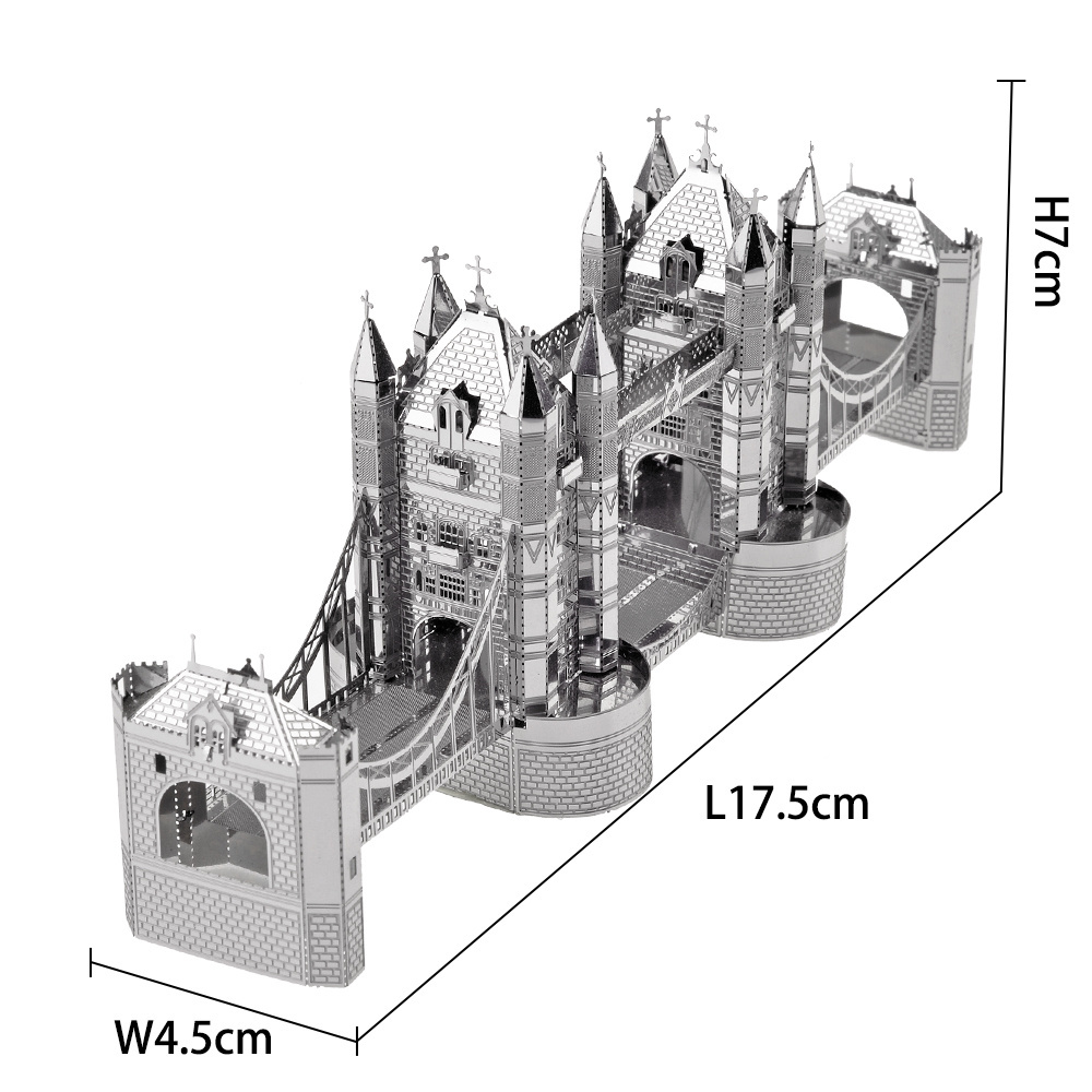 Piececool National Geographic 3D London Puzzles Britain Architecture the Tower Bridge Model Kits Toys for Adults and Children