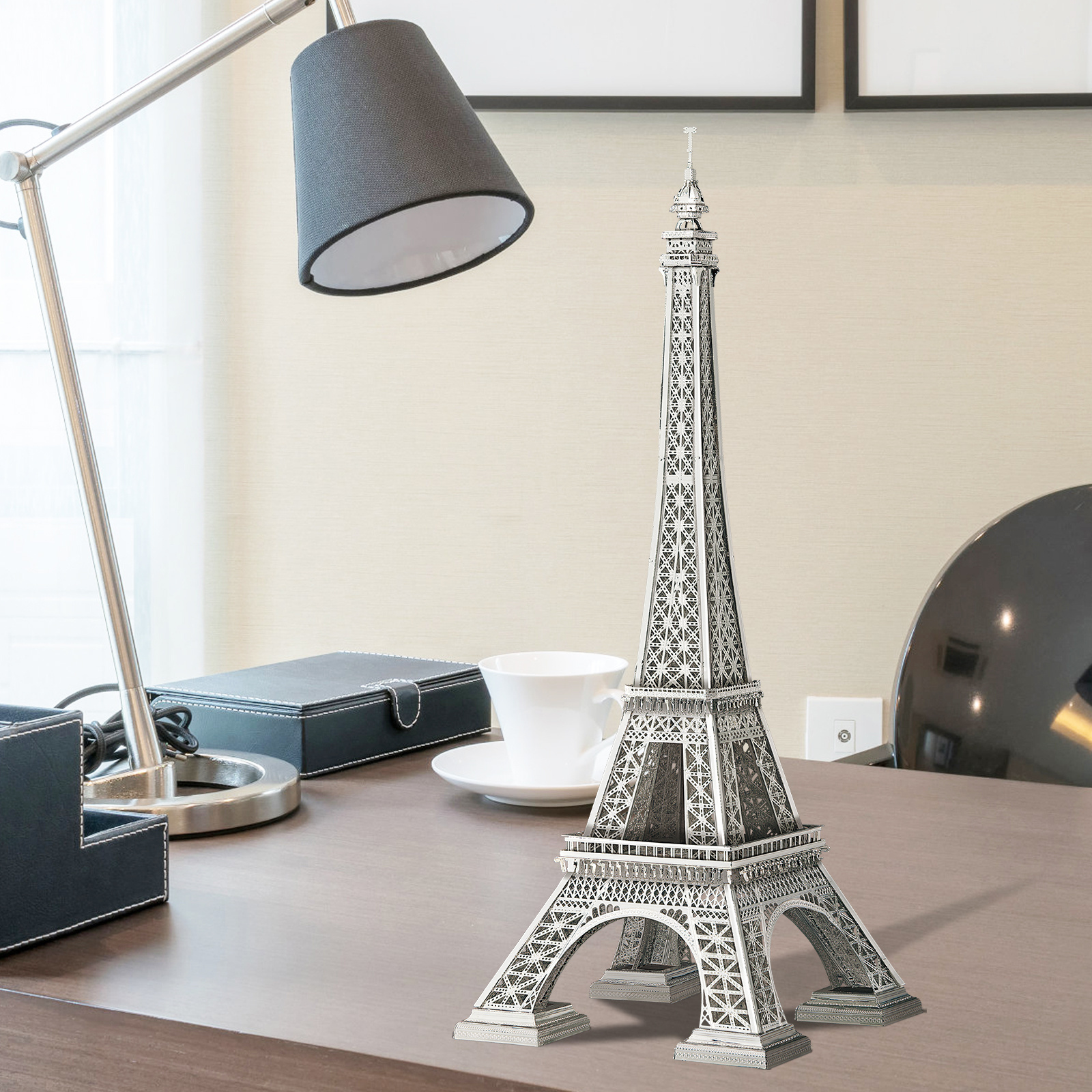 Piececool Famous Landmark Eiffel Tower large puzzle game  intelligence assembling Metal Model Kit 3D Puzzle For Adults