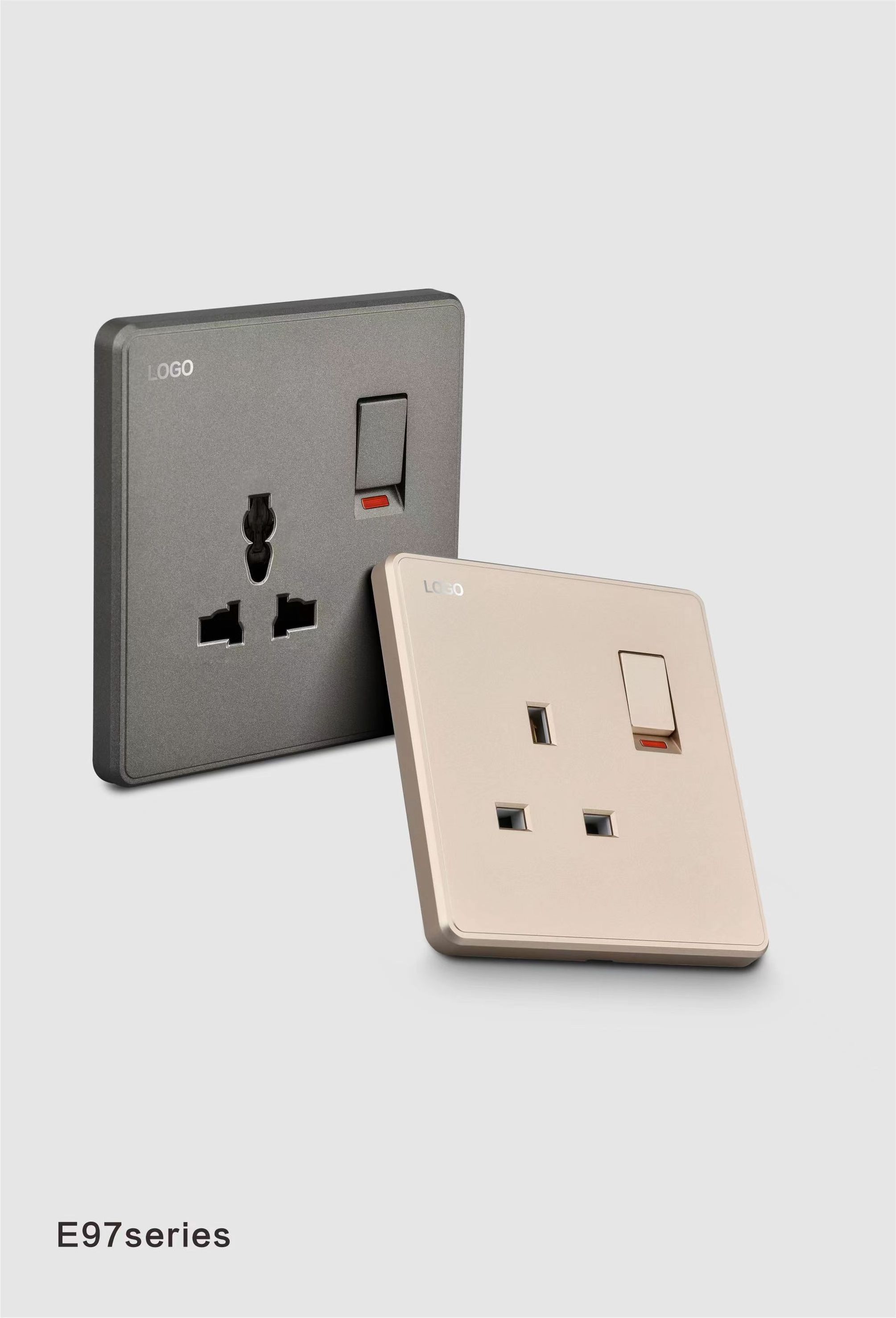 Saudi Arabia Uk 13a Antique Light Switch Retro Single Socket Home Electrical Materials Stainless Steel Usb Power Outlet Wall Switches with sqm