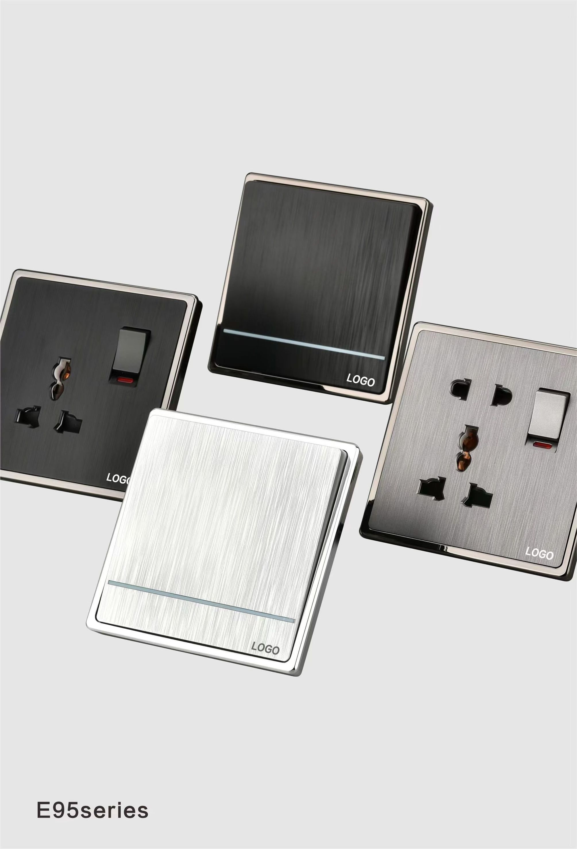 Decorative Wall Plate & Solid Metal Rocker On/Off Mains Lighting Switch