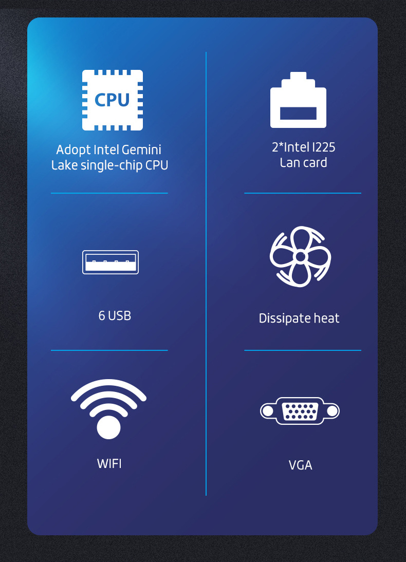 Piesaia Pc Mini Computer Desktop Thin Client Dual Display Fanless Intel Celeron J1900 Quad Core 16GB Ram Mini Pc