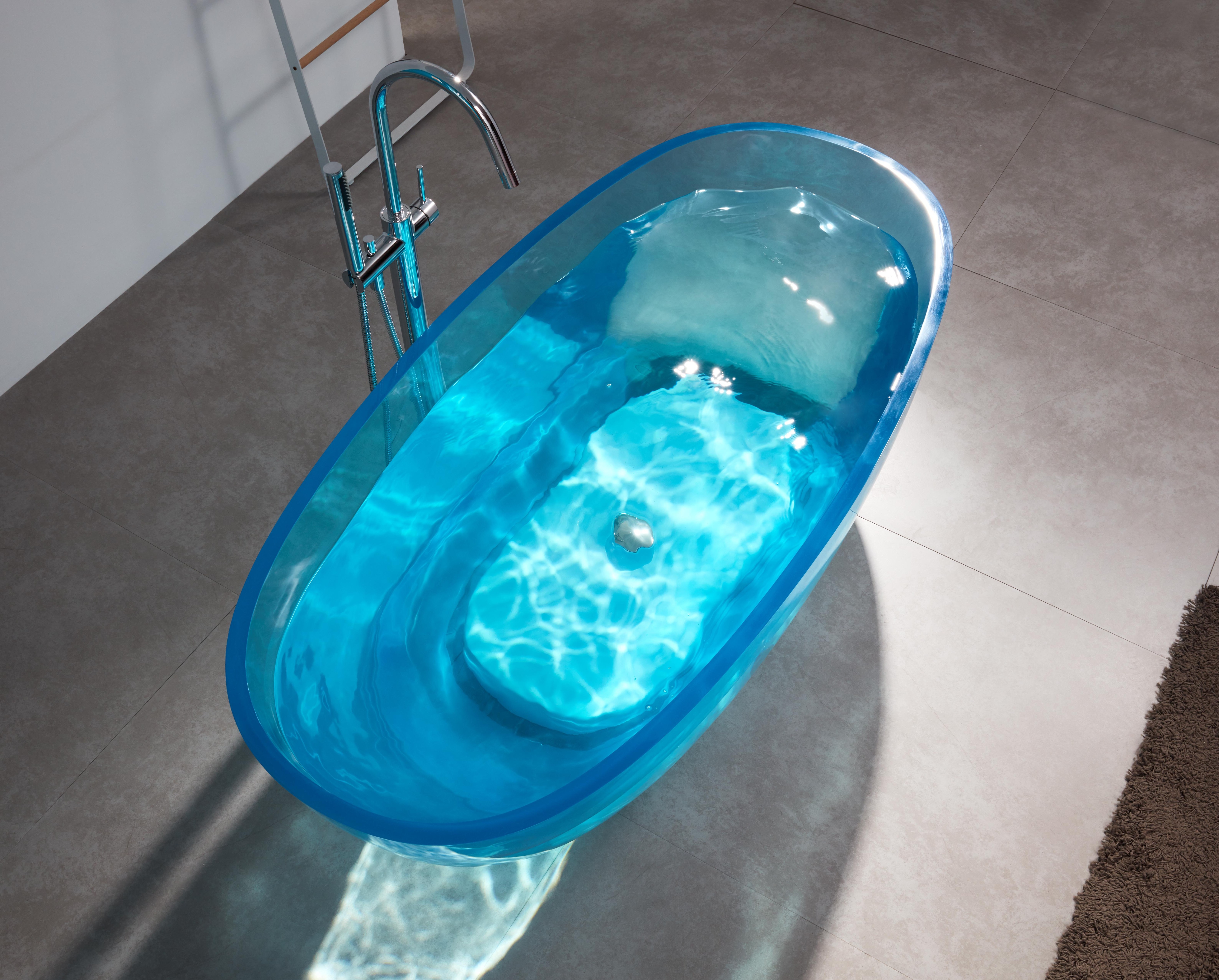 Customize Oval shape Resin stone bathtub colorful transparent acrylic bathtub