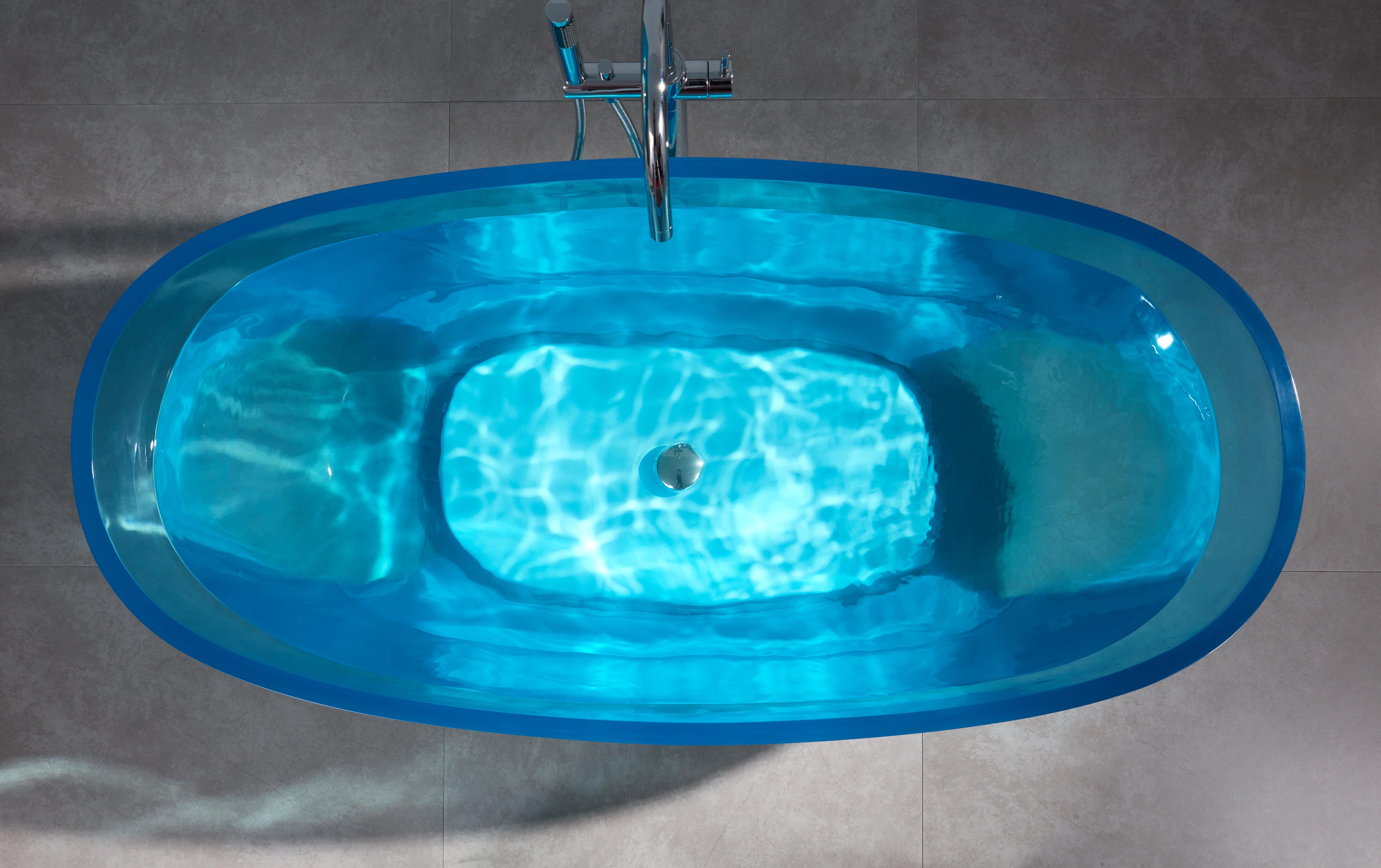 Customize Oval shape Resin stone bathtub colorful transparent acrylic bathtub