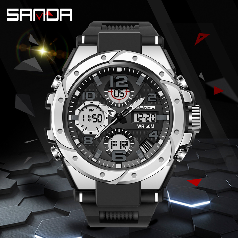 Fashion Waterproof Women Men Sport Watch Chronograph LED Digital Analog Wristwatch Custom Logo Digital Watch