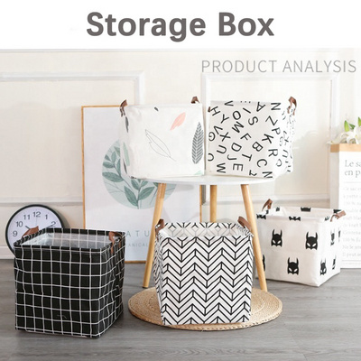 Collapsible Fabric Cube Organizer Canvas Foldable Storage Boxes Bins for Laundry Toys Clothes