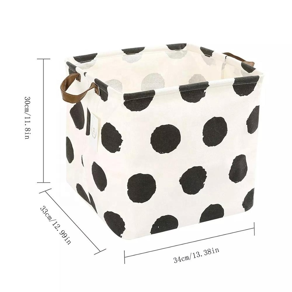 Collapsible Fabric Cube Organizer Canvas Foldable Storage Boxes Bins for Laundry Toys Clothes