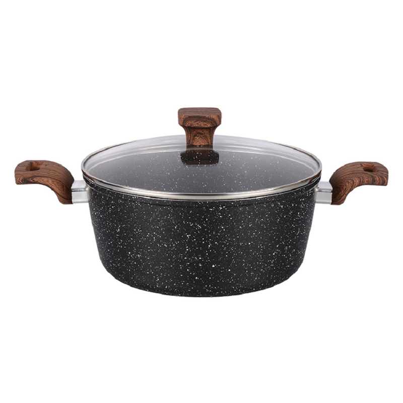 Hot selling non stick cookware set pot and pan cooking ware marble coating