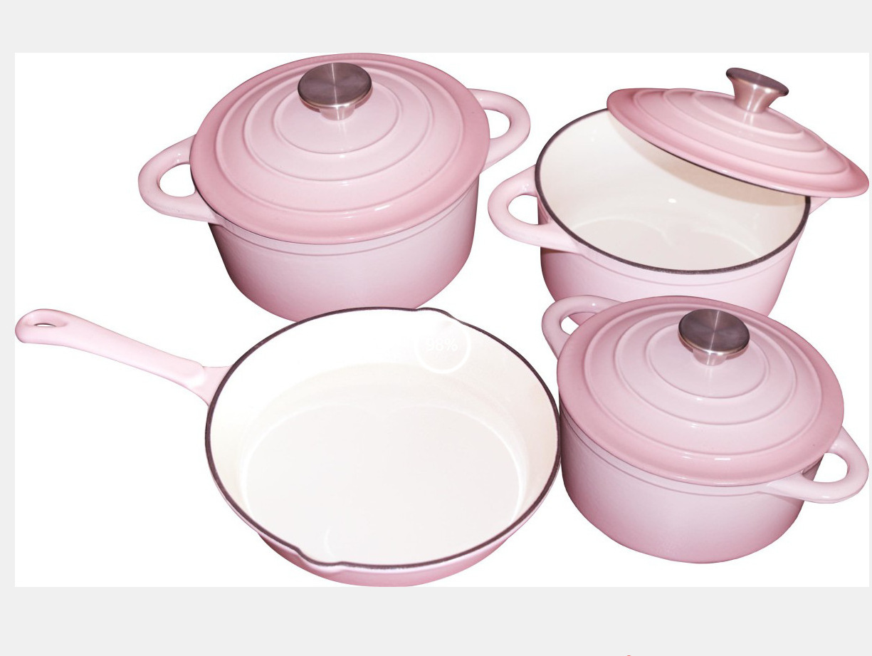 Hot selling 7 pc cookware set Cast Iron enamel Soup & Stock pot