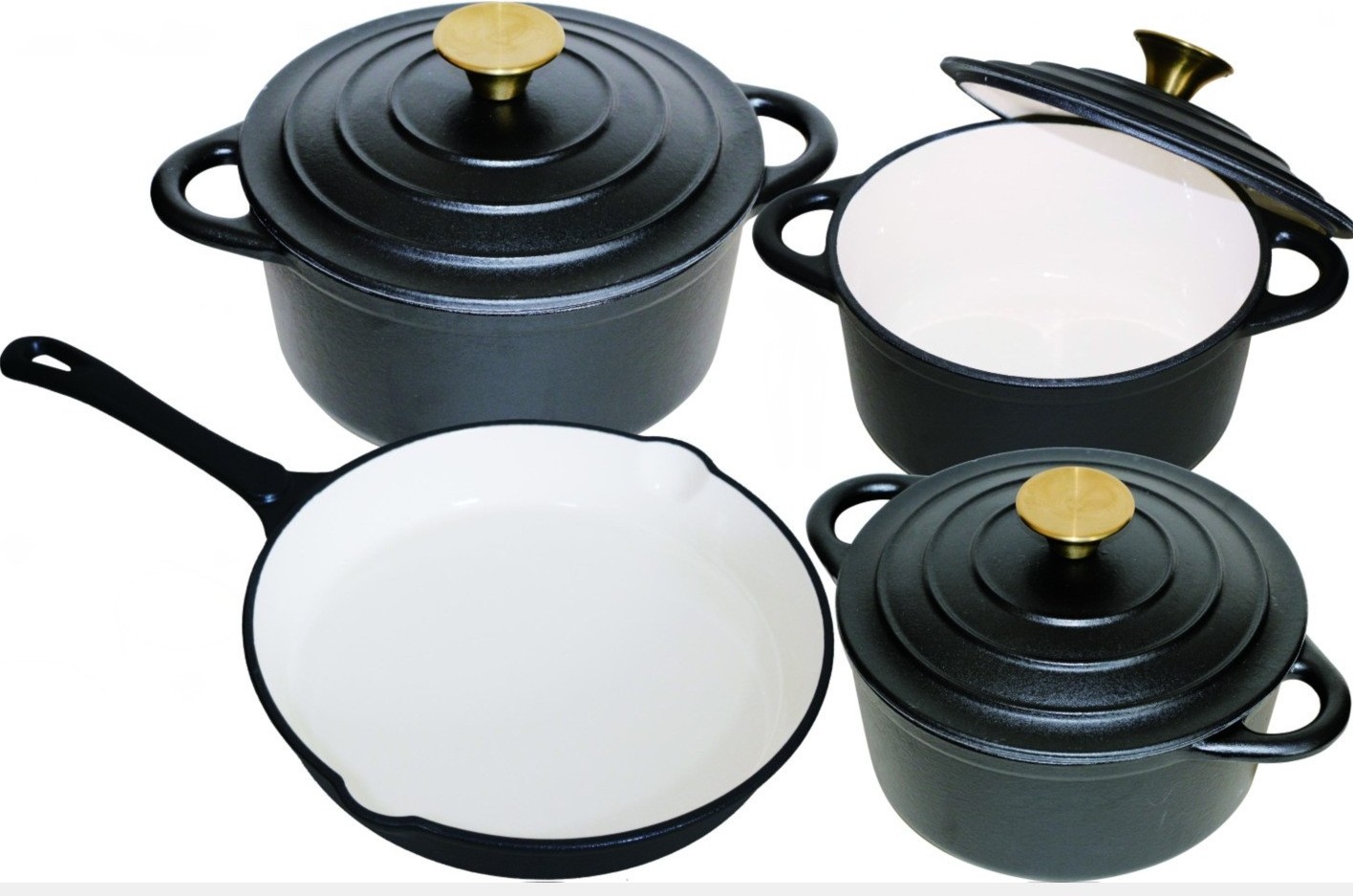 Hot selling 7 pc cookware set Cast Iron enamel Soup & Stock pot