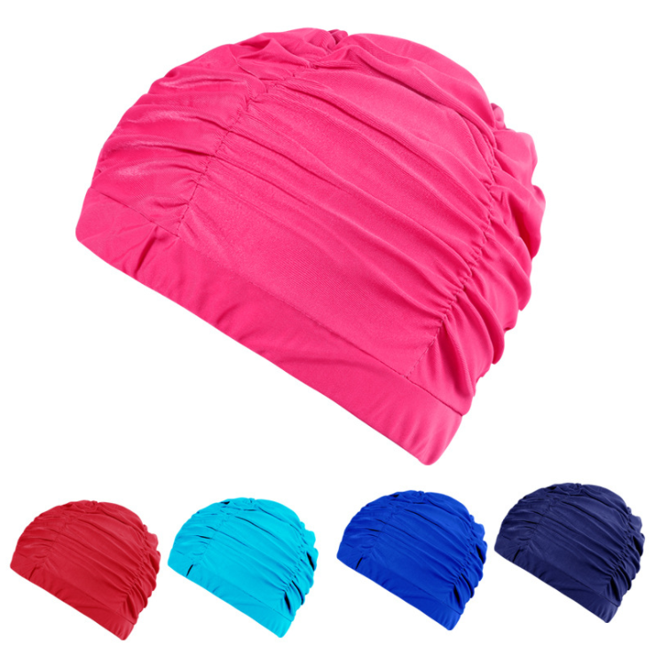 New Women Swimming Cap Girl Long Hair Bathing Swimming Caps Hat Stretch Drape Swim Pool Seaside Water Sport Elastic Nylon Turban