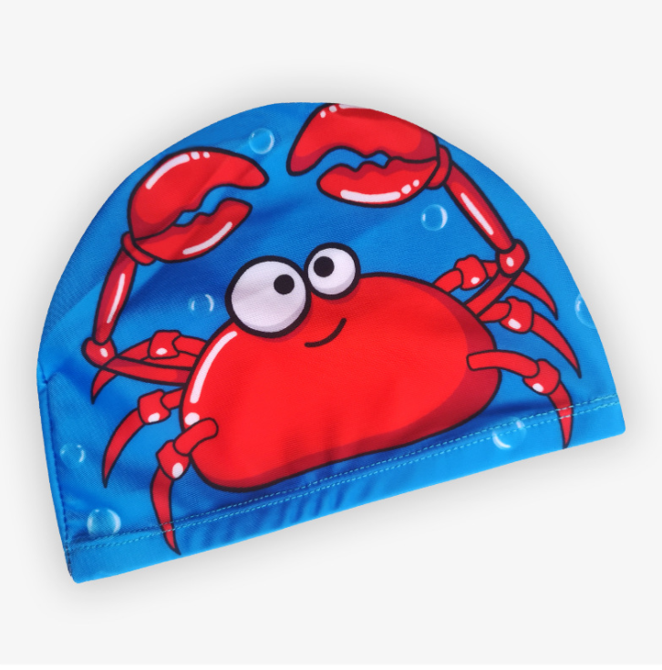 Kids Swimming Cap Cute Cartoon Fabric Swimming Pool Water Sport Protect Ears Hat Boys Girls Swim Bathing Hats Caps