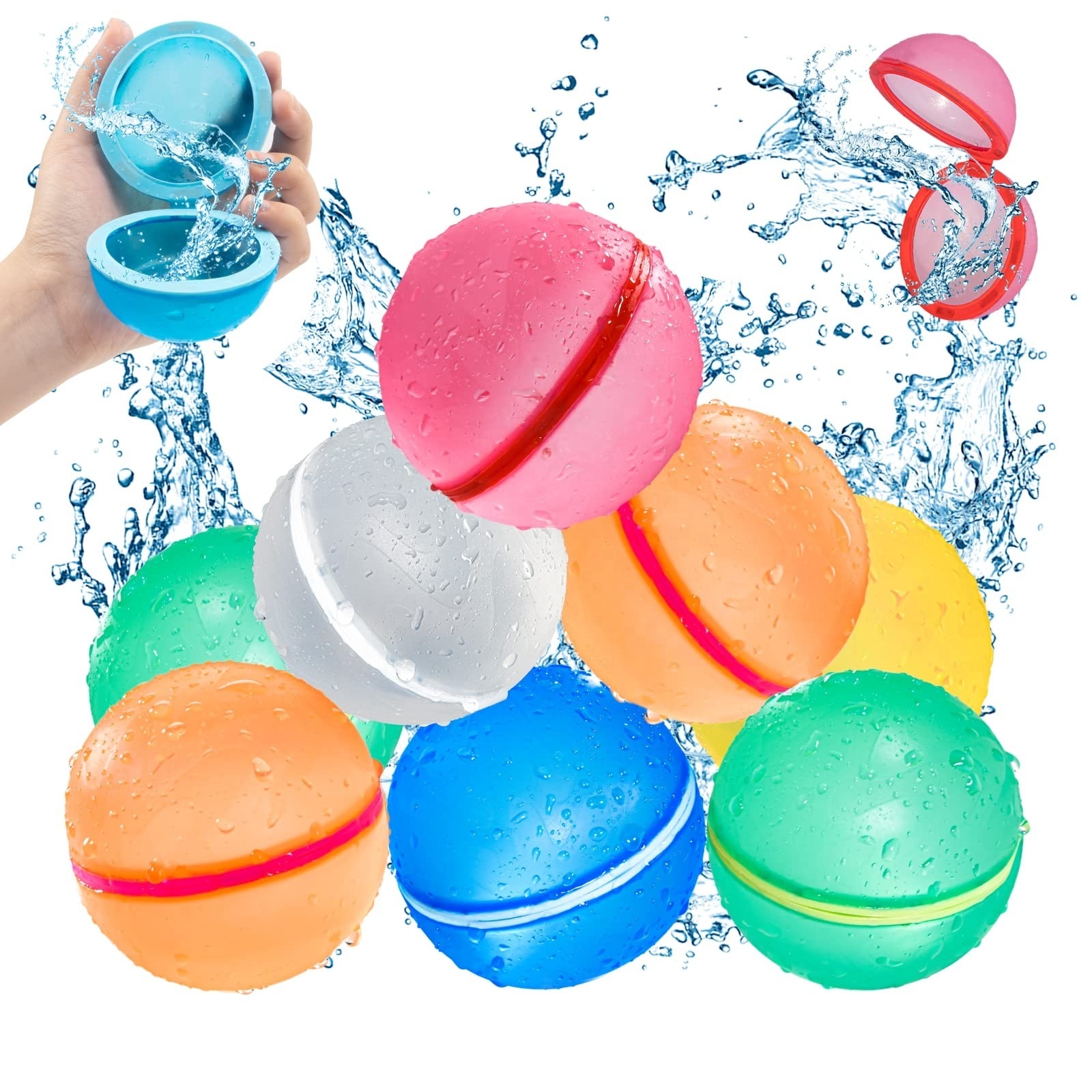 Summer Toys For Kids Beach Silicone Refillable Water Bomb Balloons Inflatable Walk On Water Balloon Reusable Water Balloon Pack