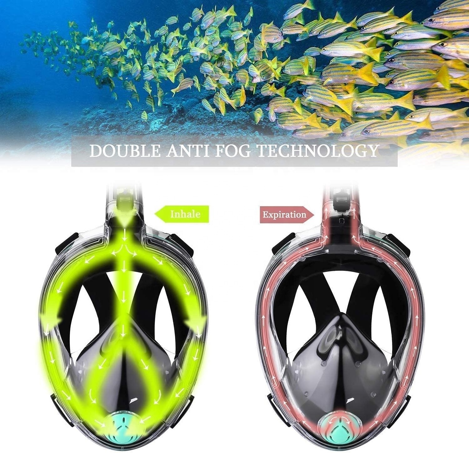 Snorkel De Cara Completa Free To Breathing Waterproof Diving Mask Go Pro Camera Scuba Full Face Snorkel Mask